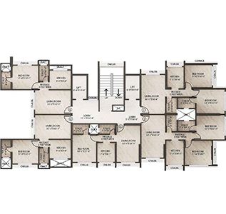 WING A 12TH TO 22ND FLOOR PLAN